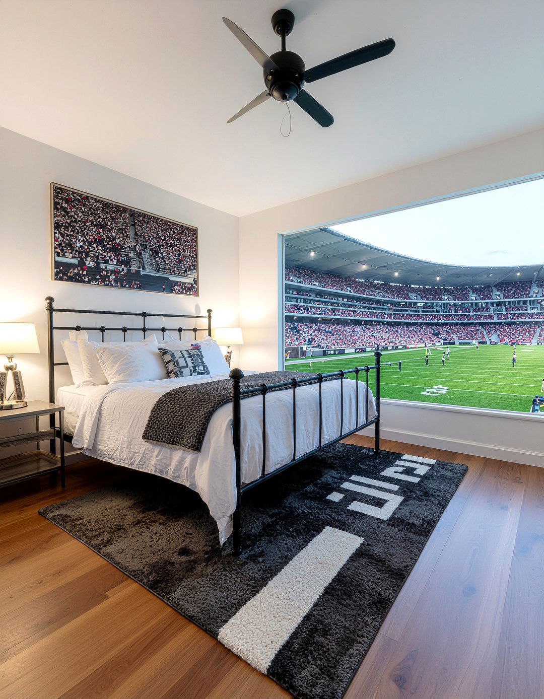 Football Stadium Bedroom - 30 sports themed bedroom ideas