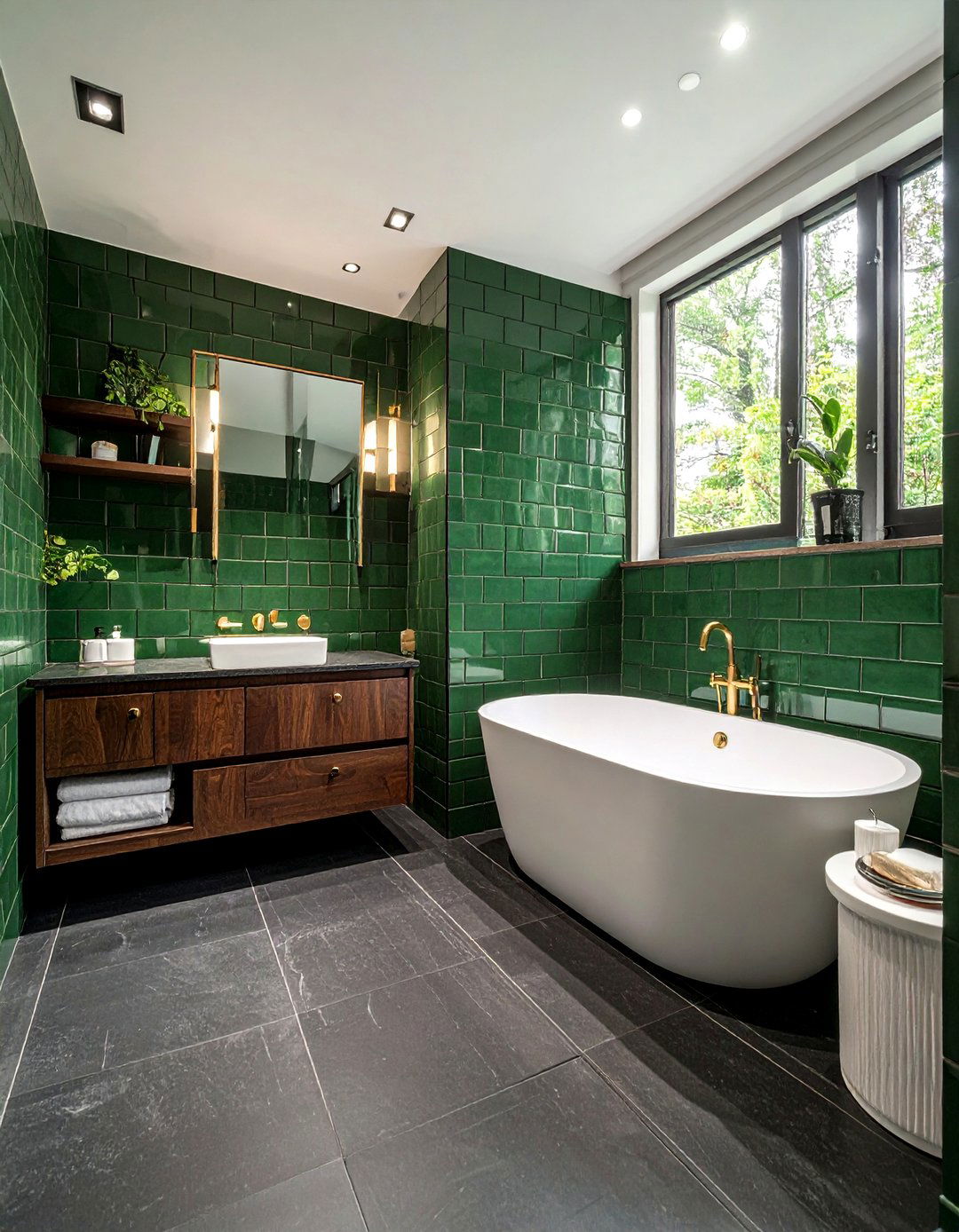 Forest Green Bathroom Tiles - 30 earthy bathroom ideas