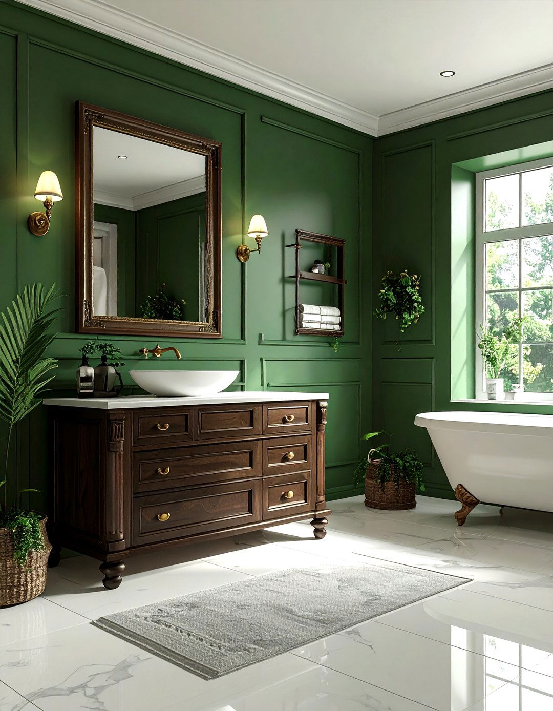 Forest Green Bathroom - 30 bathroom accent color ideas