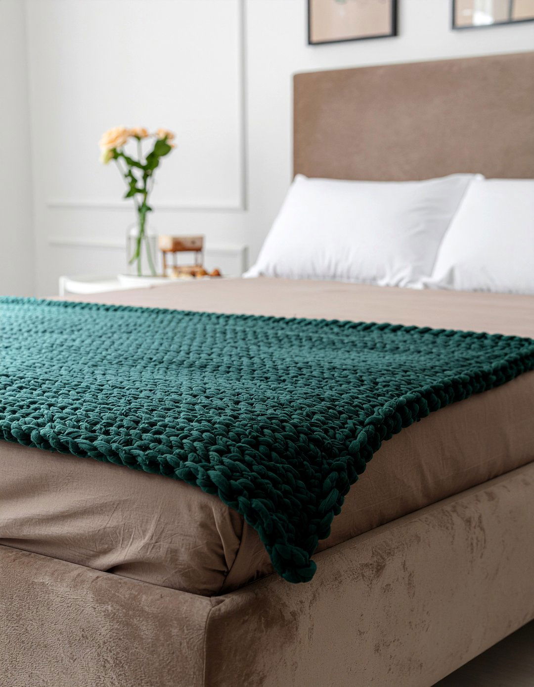 Forest Green Chunky Knit - 30 bedroom chunky knit throws