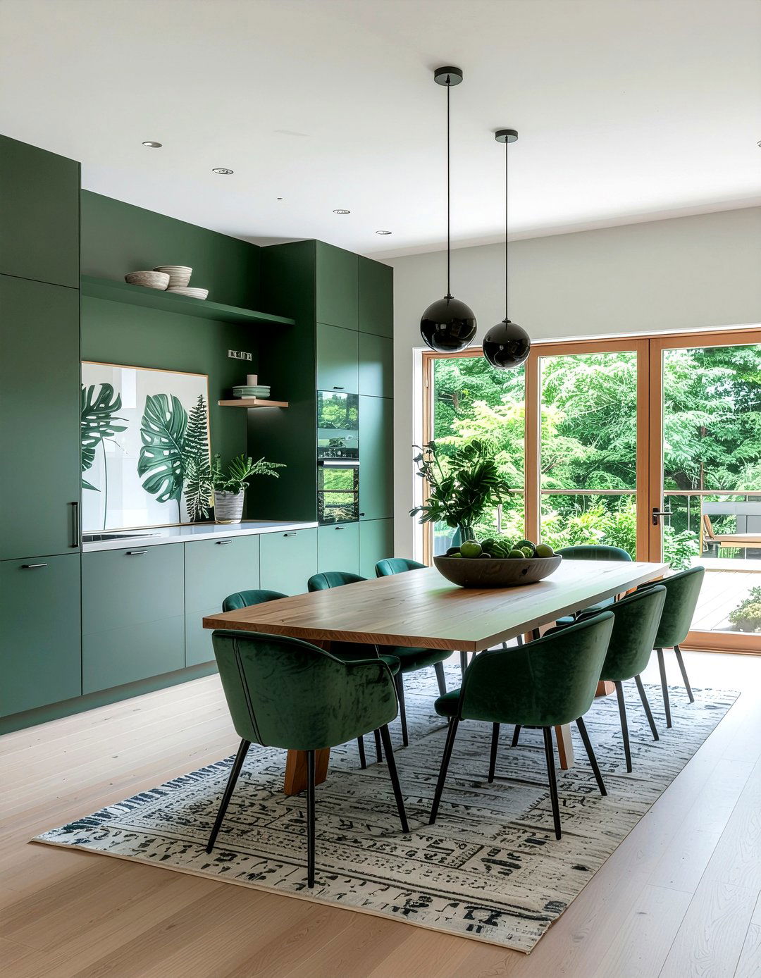 Forest Green Dining Room - 30 jungle dining room ideas