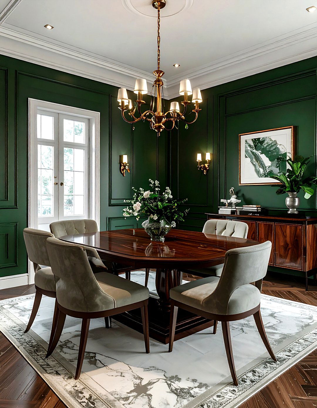 Forest Green Dining Room - 30 dining room paint color ideas