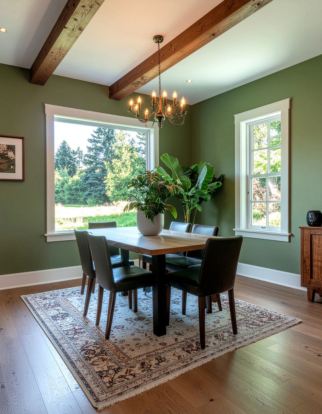 Forest Green Dining Room - 30 dramatic dining room ideas
