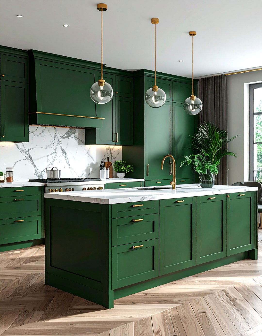 Forest Green Kitchen Polished Nickel - 30 nickel accent kitchen ideas
