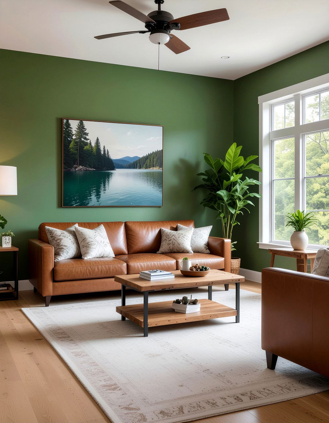 Forest Green Living Room - 30 jewel toned living room ideas