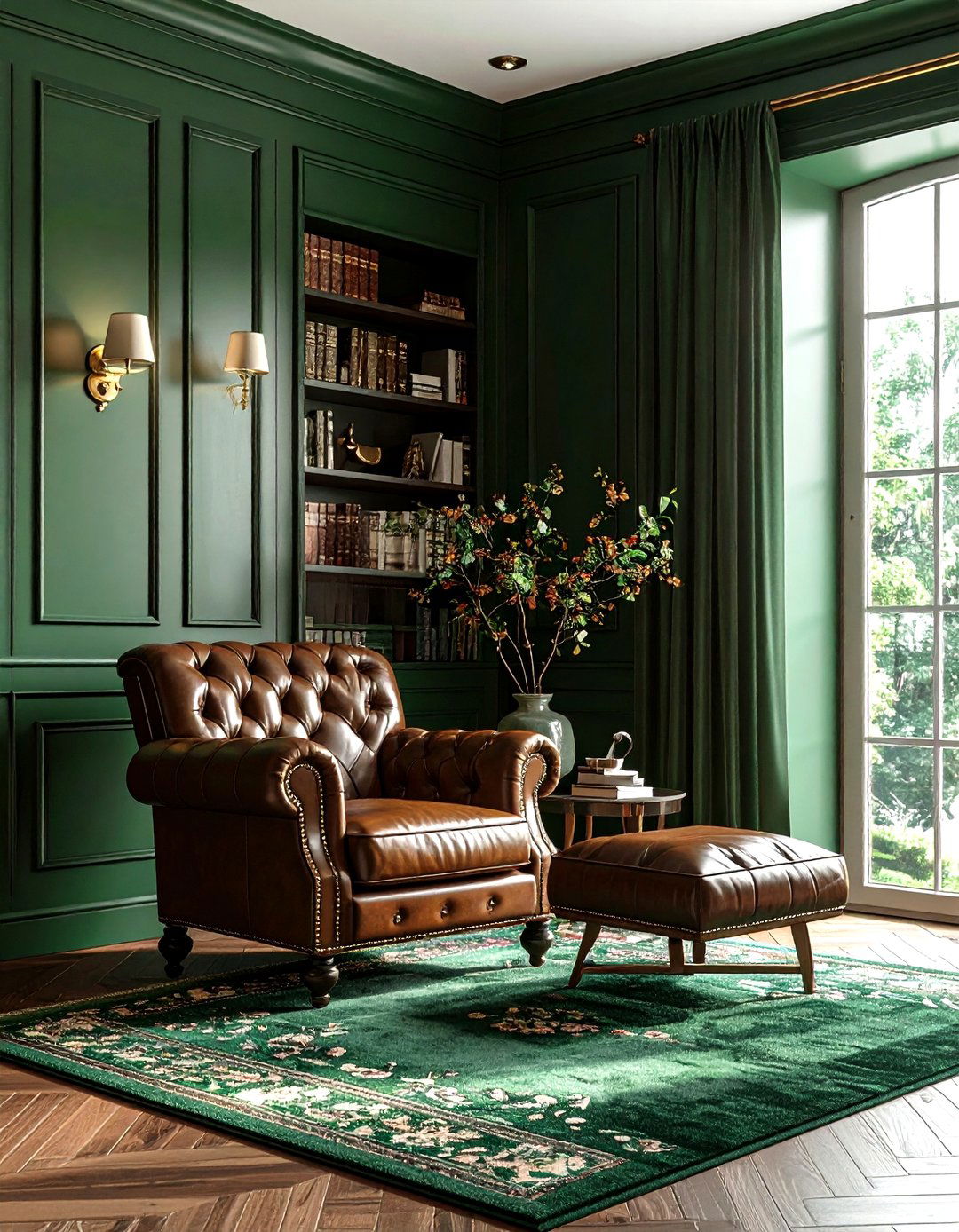 Forest Green Living Room - 30 living room paint color ideas