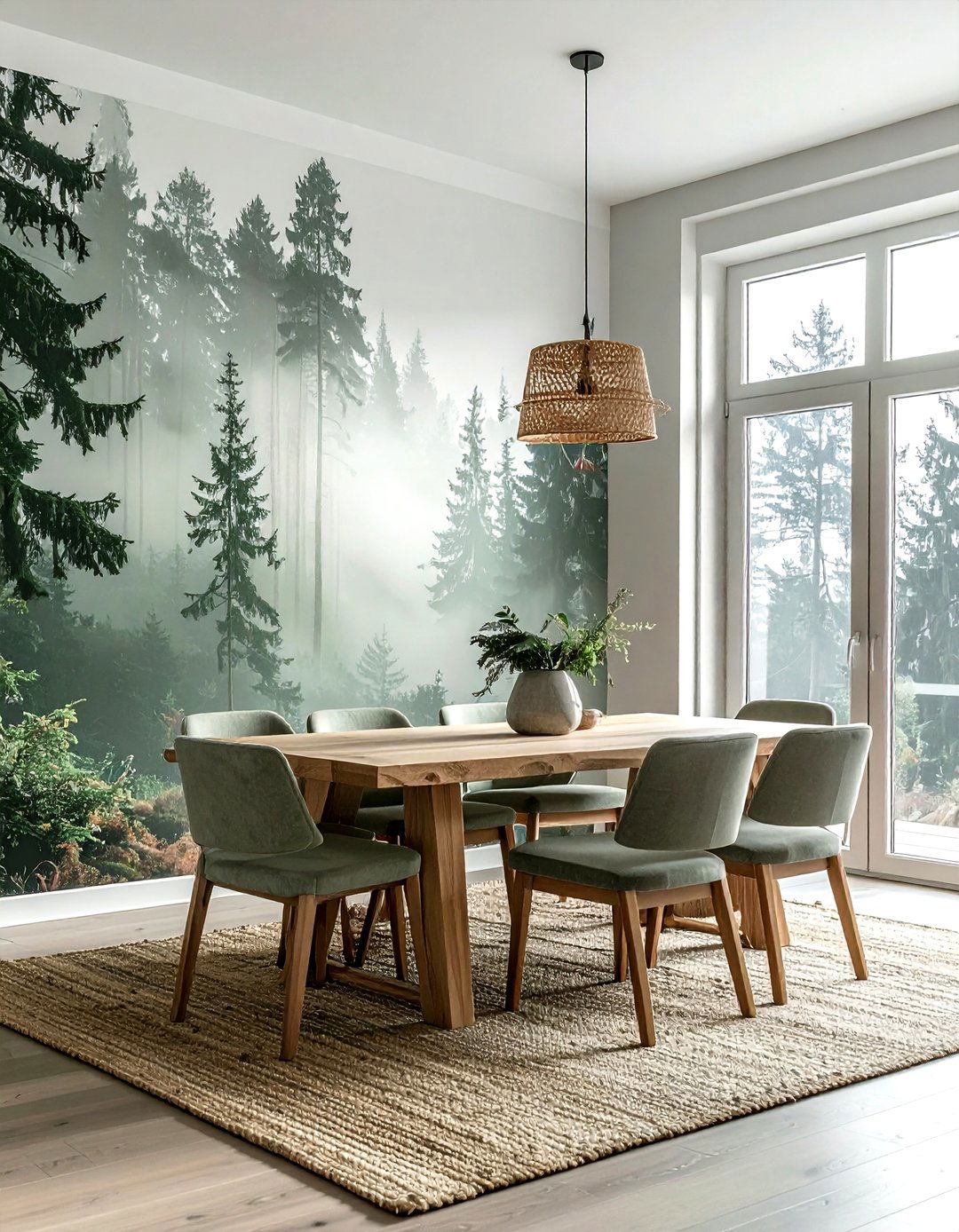 Forest Wallpaper Mural - 30 woodland dining room ideas