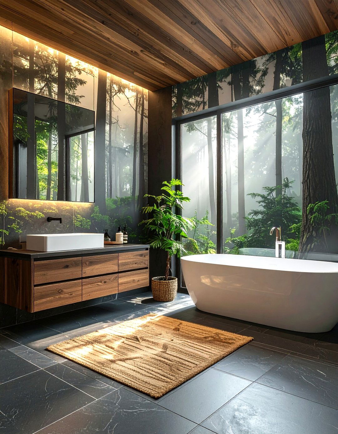 Forest bathroom wallpaper - 30 bathroom wallpaper ideas
