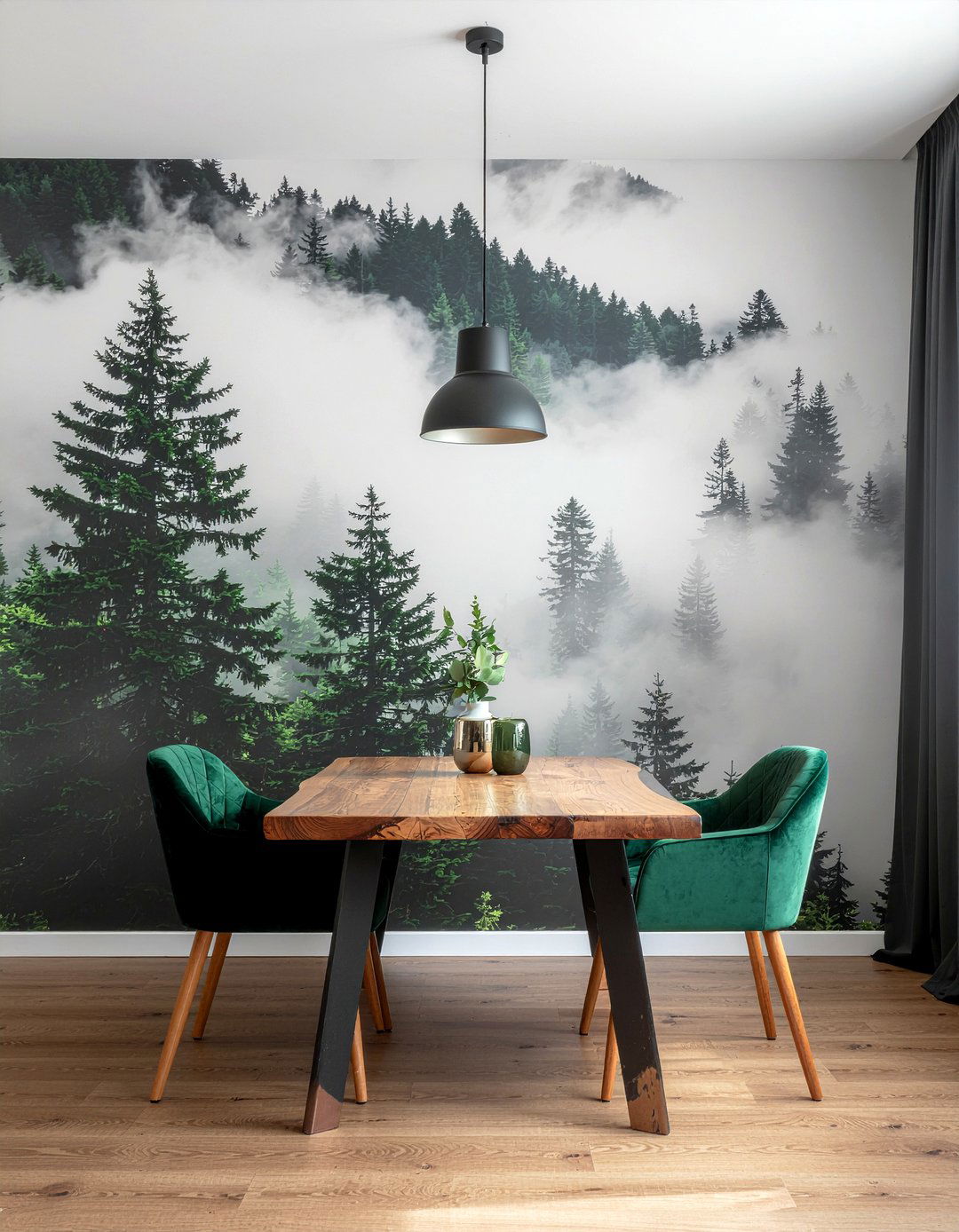 Forest dining room wallpaper - 30 dining room wallpaper accent ideas