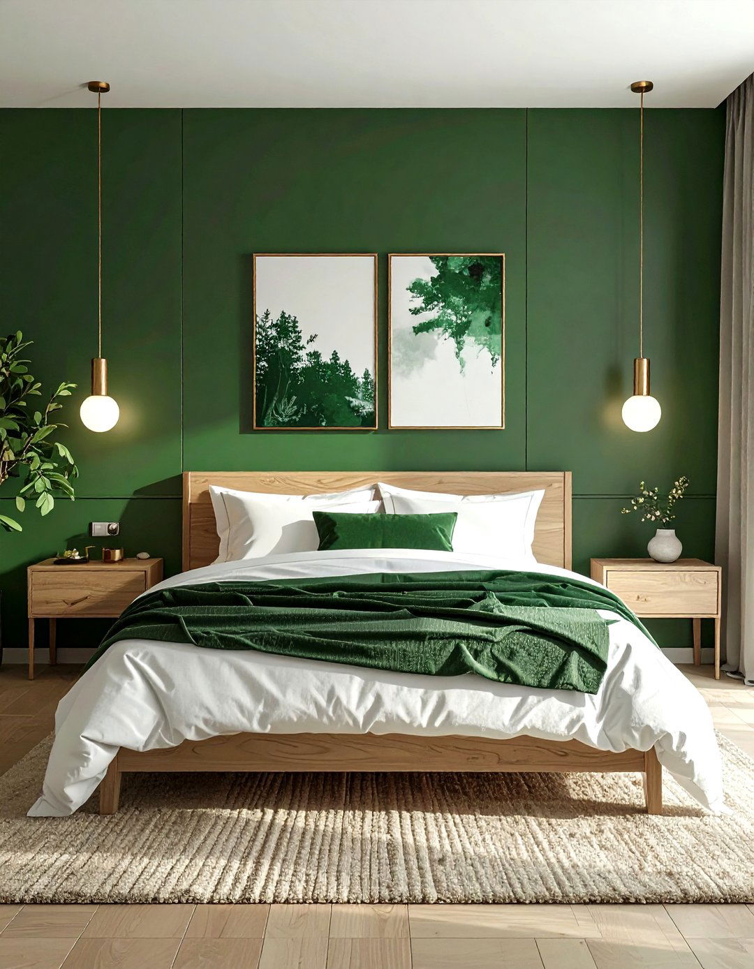 Forest green accent wall - 30 forest green decor ideas