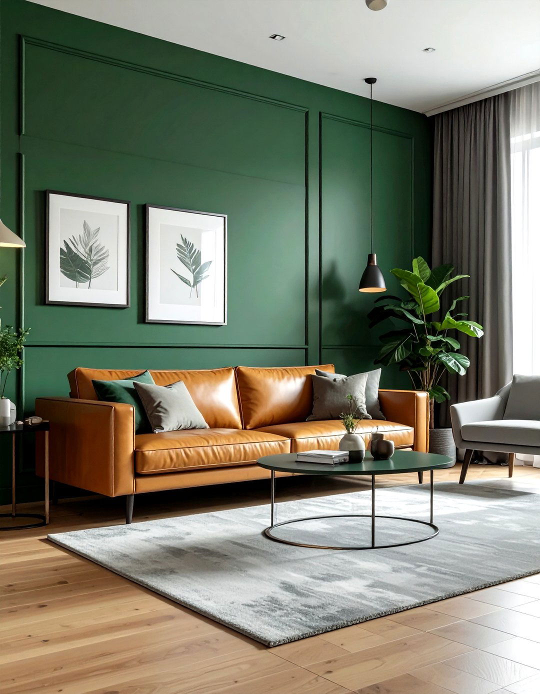 Forest green accent wall - 30 green decor ideas