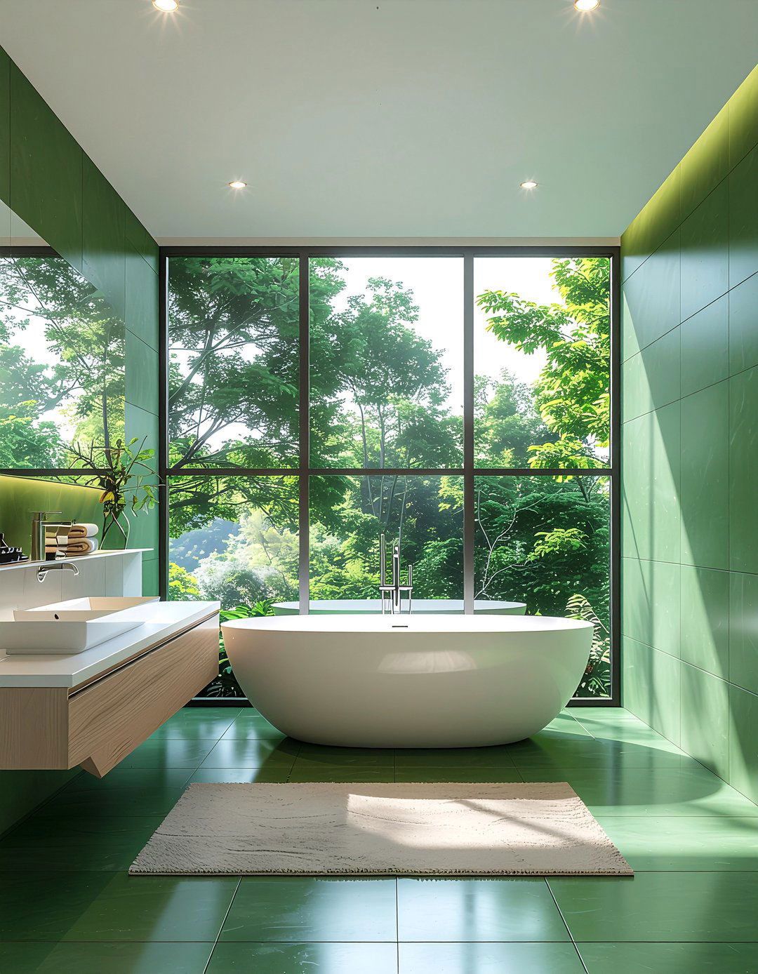 Forest green bathroom - 30 cool green bathroom ideas