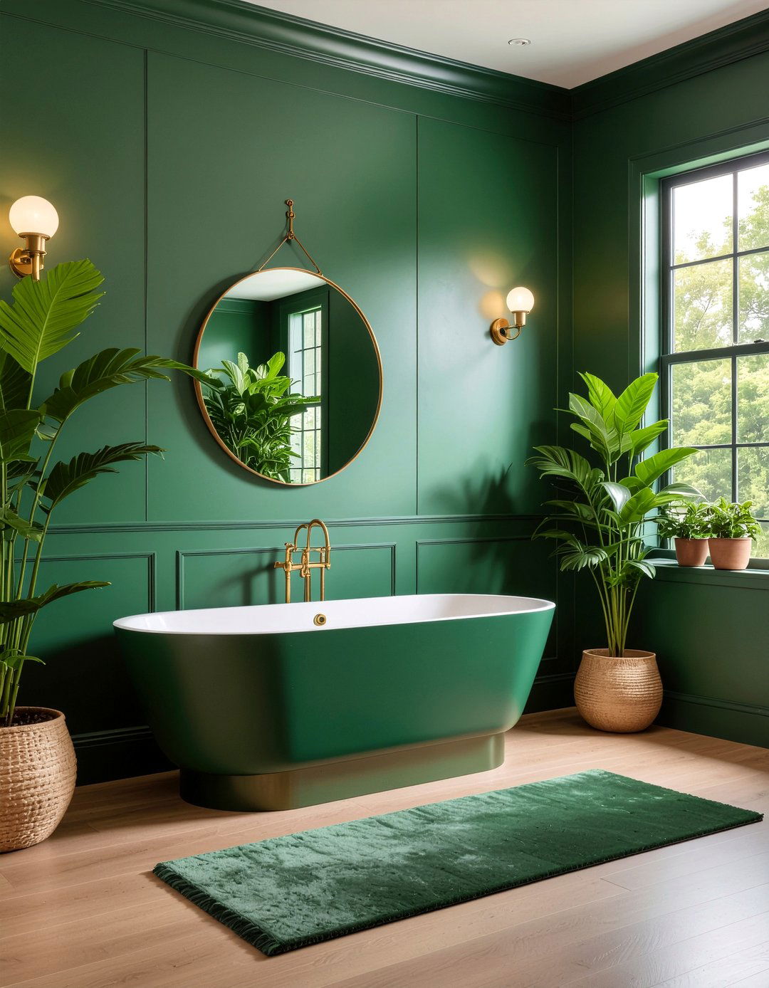 Forest green bathroom - 30 small bathroom color ideas