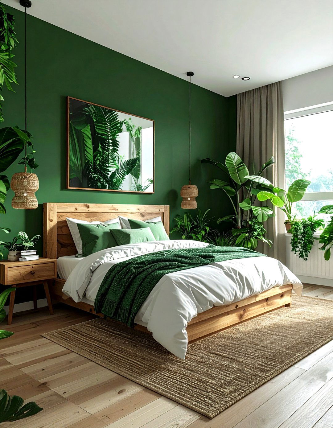 Forest green bedroom - 30 cool green bedroom ideas