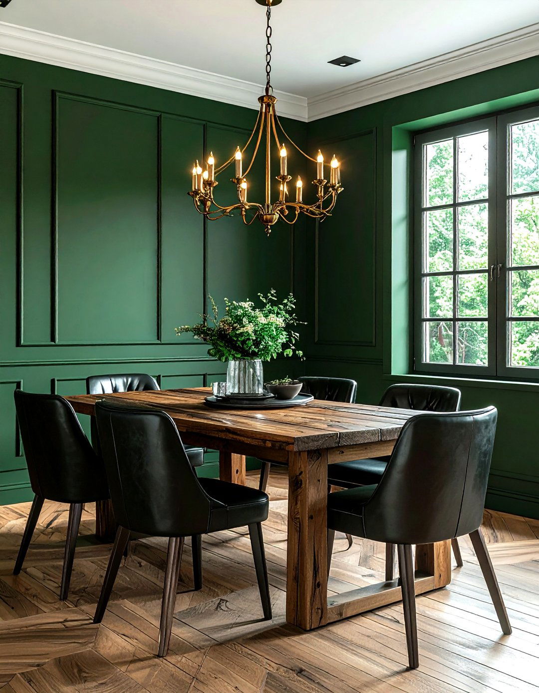 Forest green dining room - 30 moody decor ideas