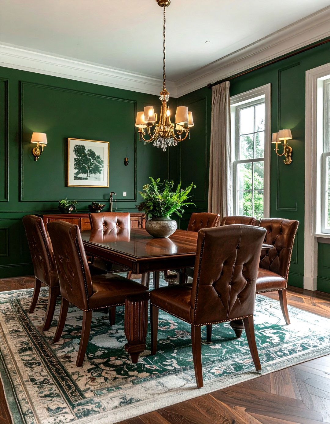 Forest green dining room - 30 dining room paint colors