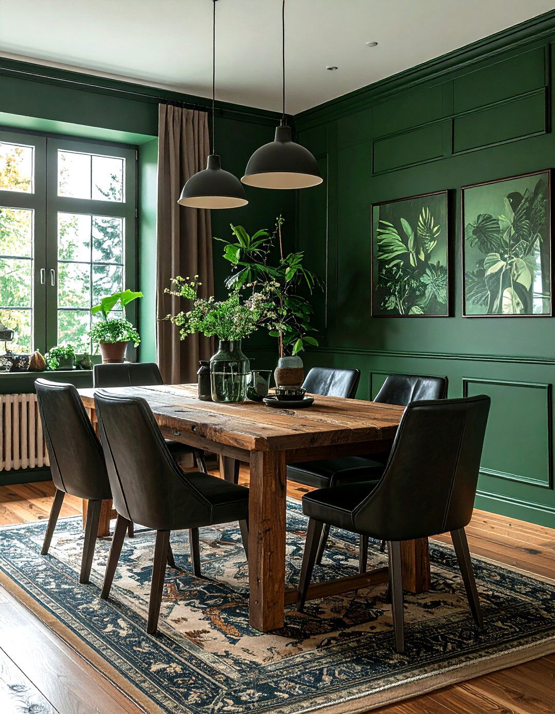 Forest green dining room - 30 cool green dining room ideas