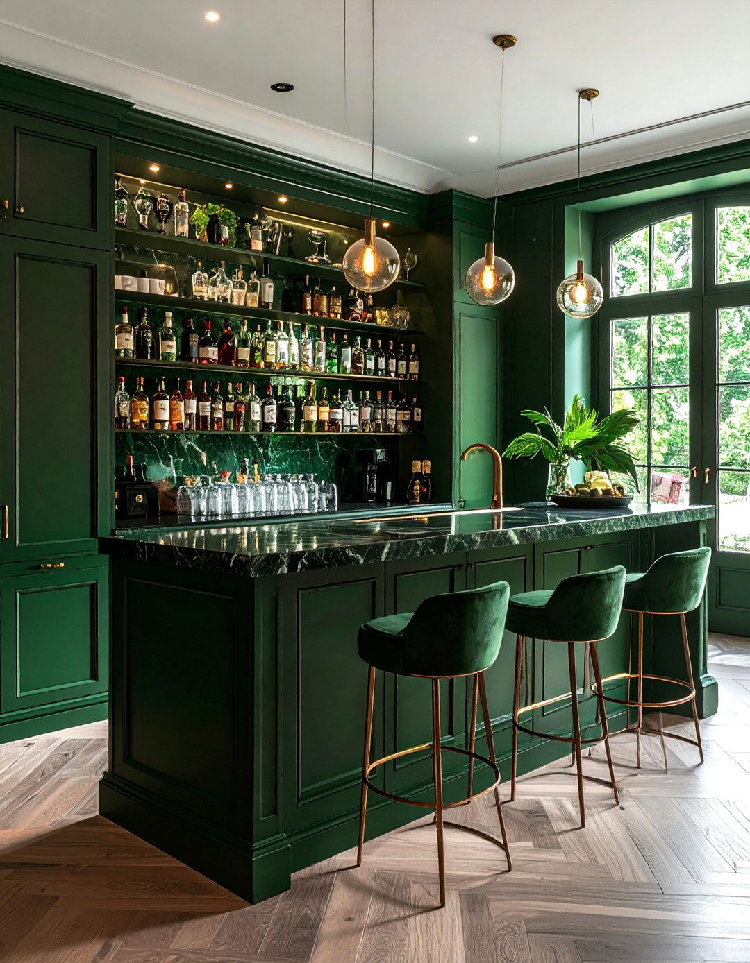 Forest green home bar - 30 forest green decor ideas