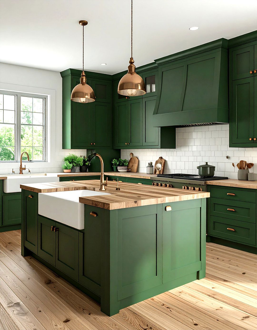Forest green kitchen - 30 dark kitchen ideas