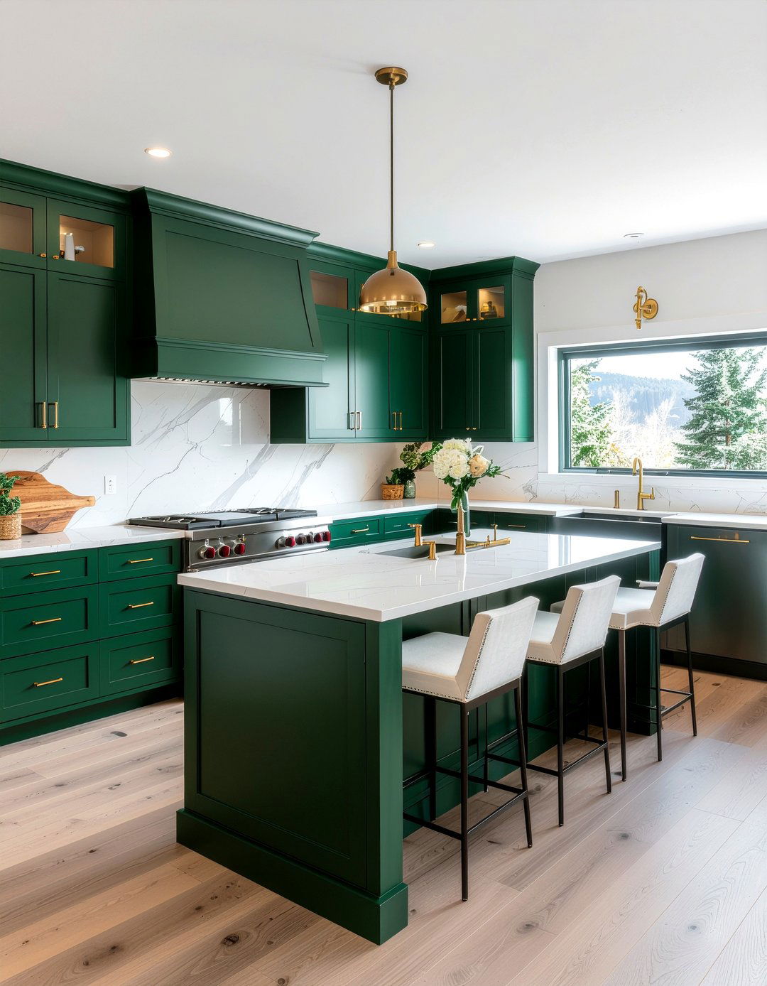 Forest green kitchen cabinets - 30 mountain kitchen ideas