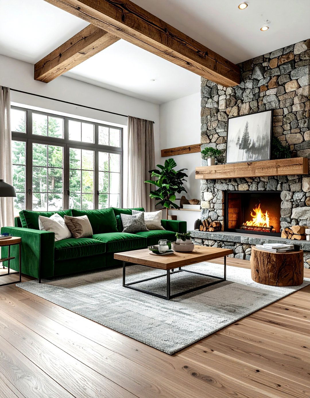 Forest green living room furniture - 30 cool green living room ideas