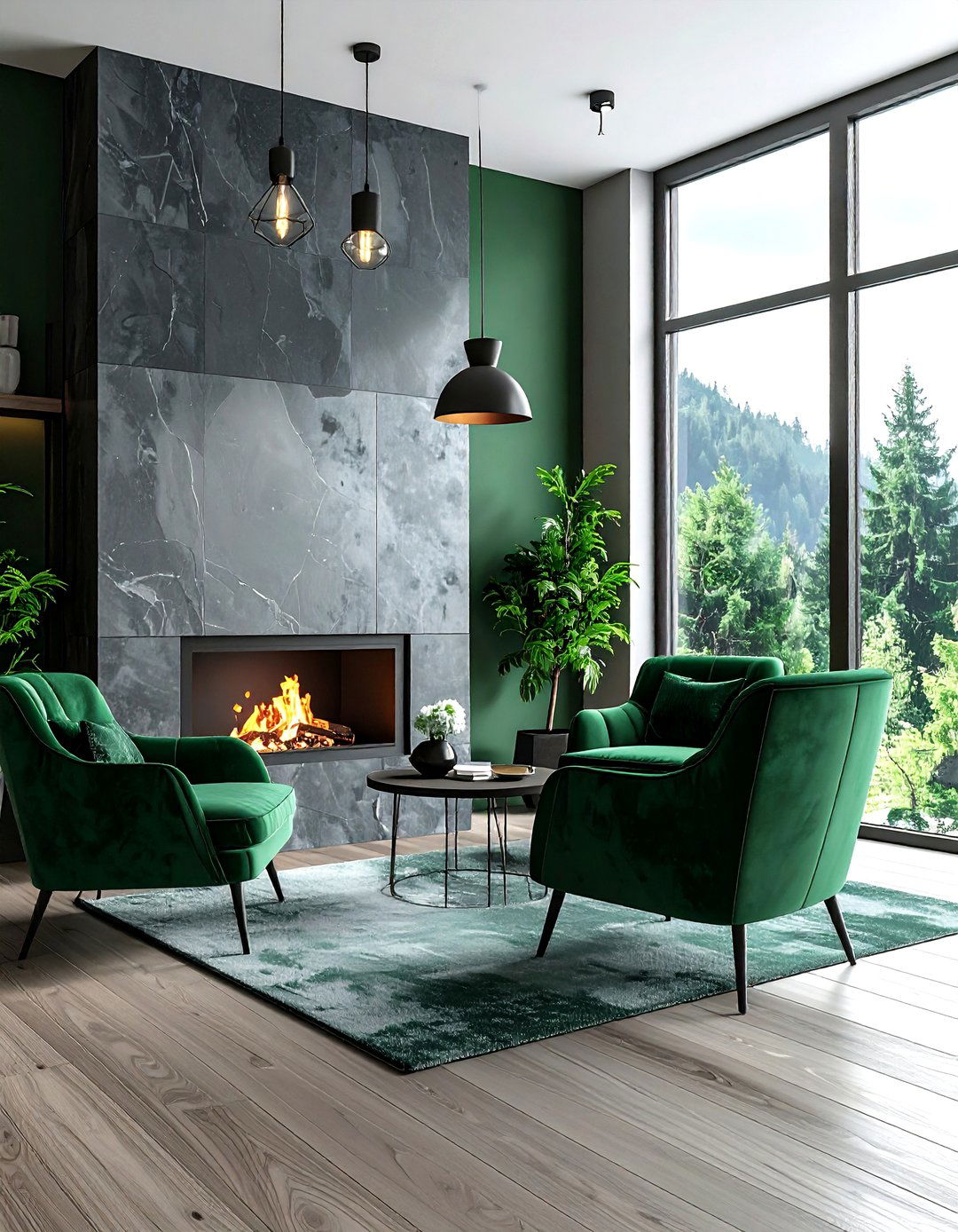 Forest green living room furniture - 30 contemporary green living room ideas