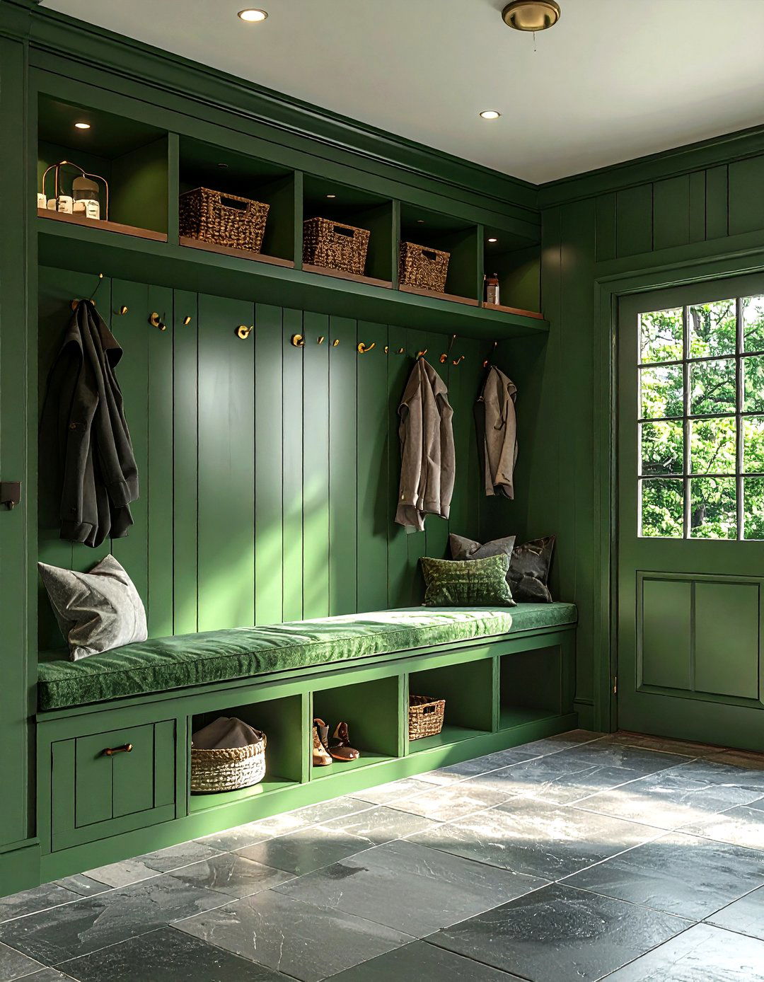 Forest green mudroom - 30 forest green decor ideas