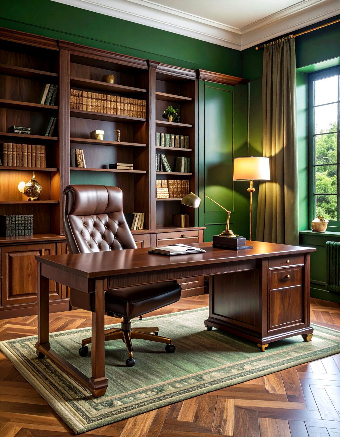 Forest green office - 30 green paint color ideas