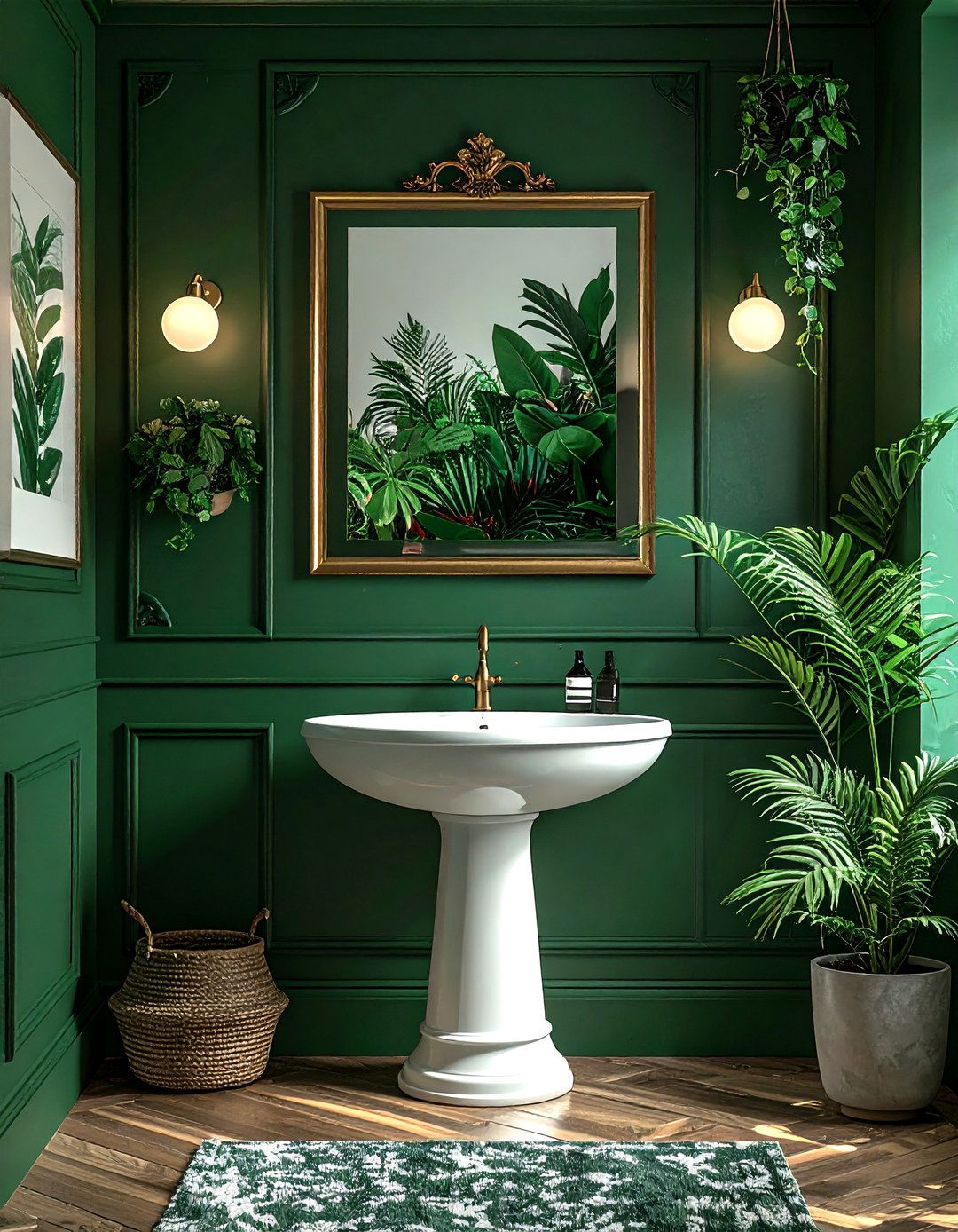 Forest green powder room - 30 forest green decor ideas