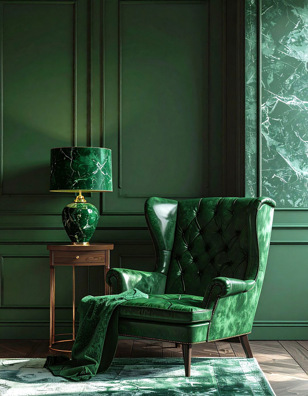 Forest green study - 30 monochromatic decor ideas