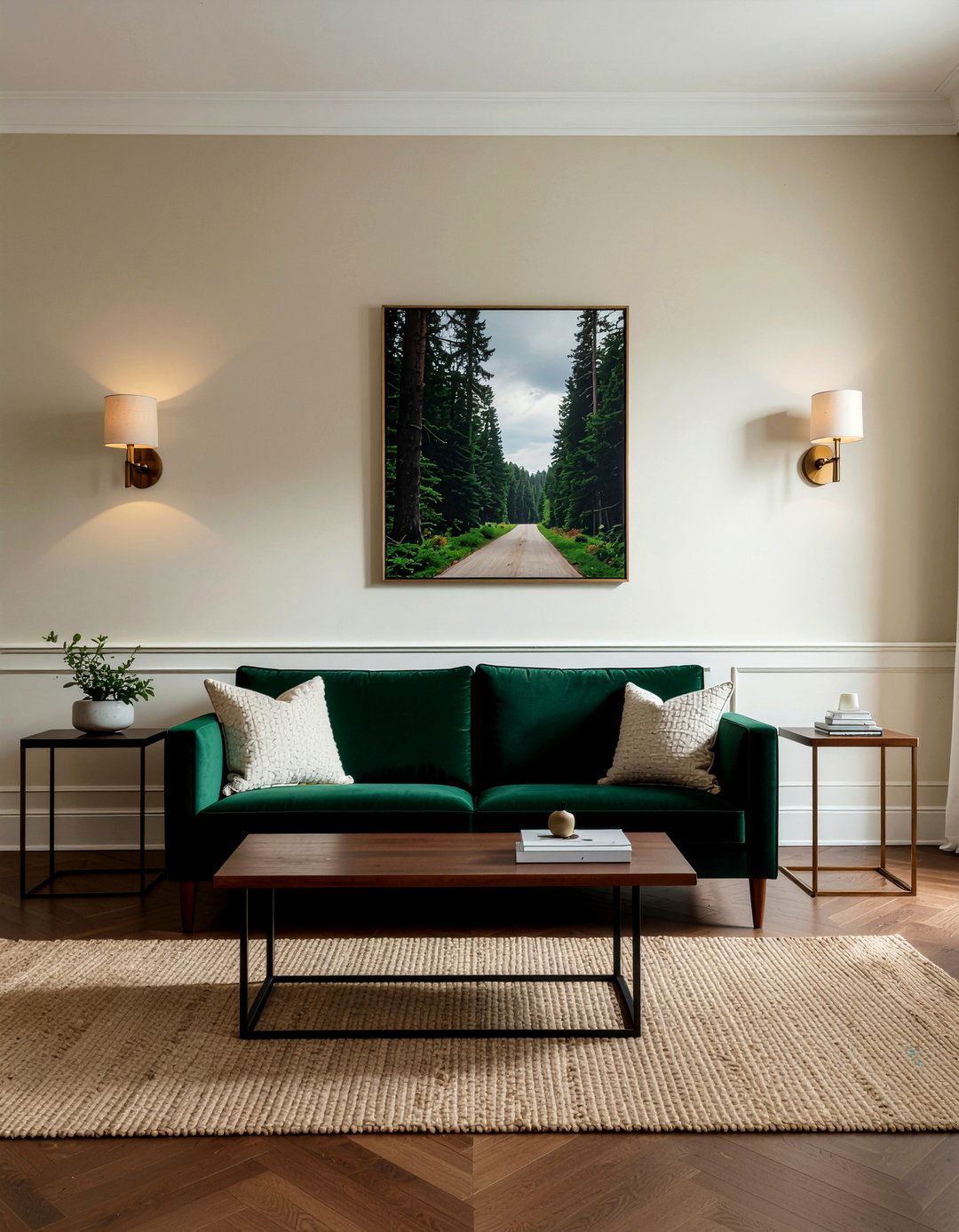 Forest green velvet sofa - 30 velvet sofa living room ideas