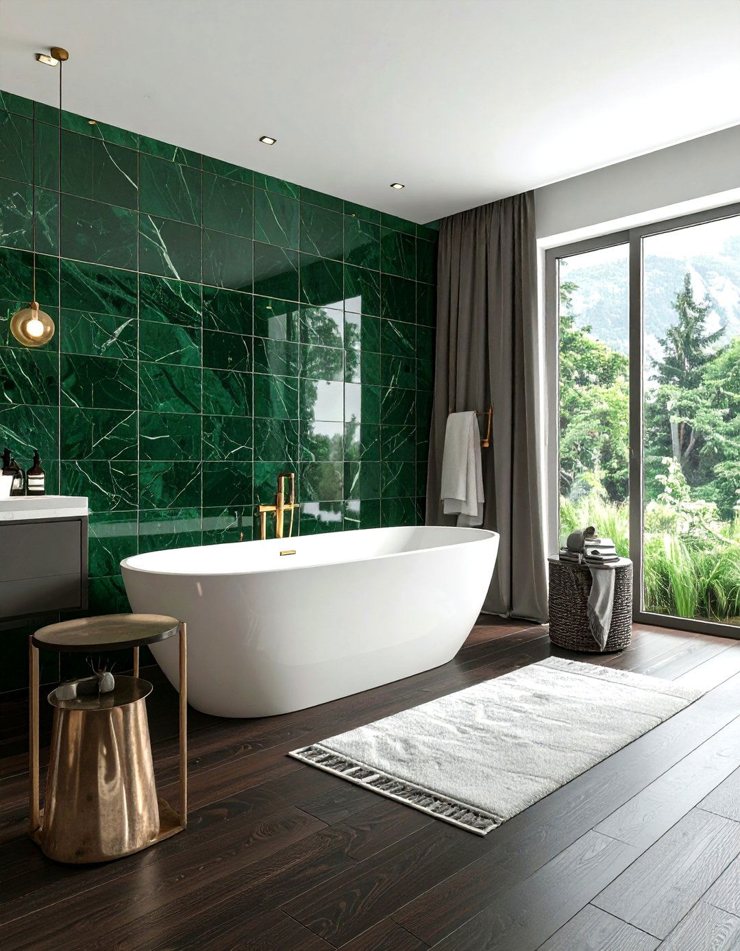 Forest green zellige tile - 30 zellige tile bathroom ideas
