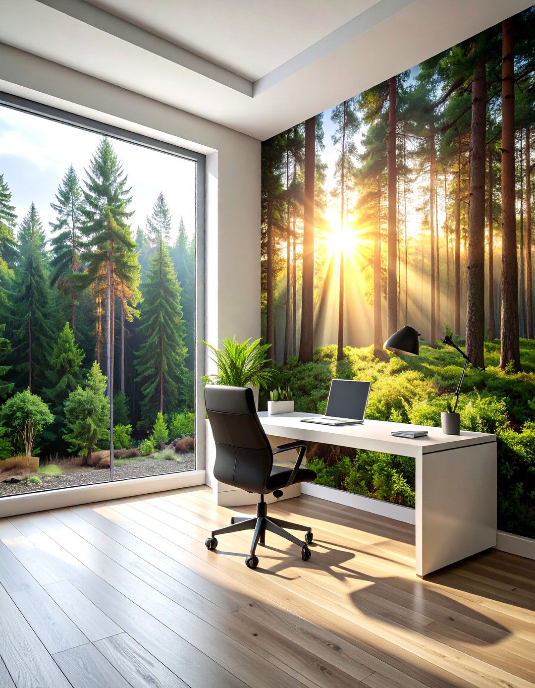 Forest landscape mural - 30 forest decor ideas