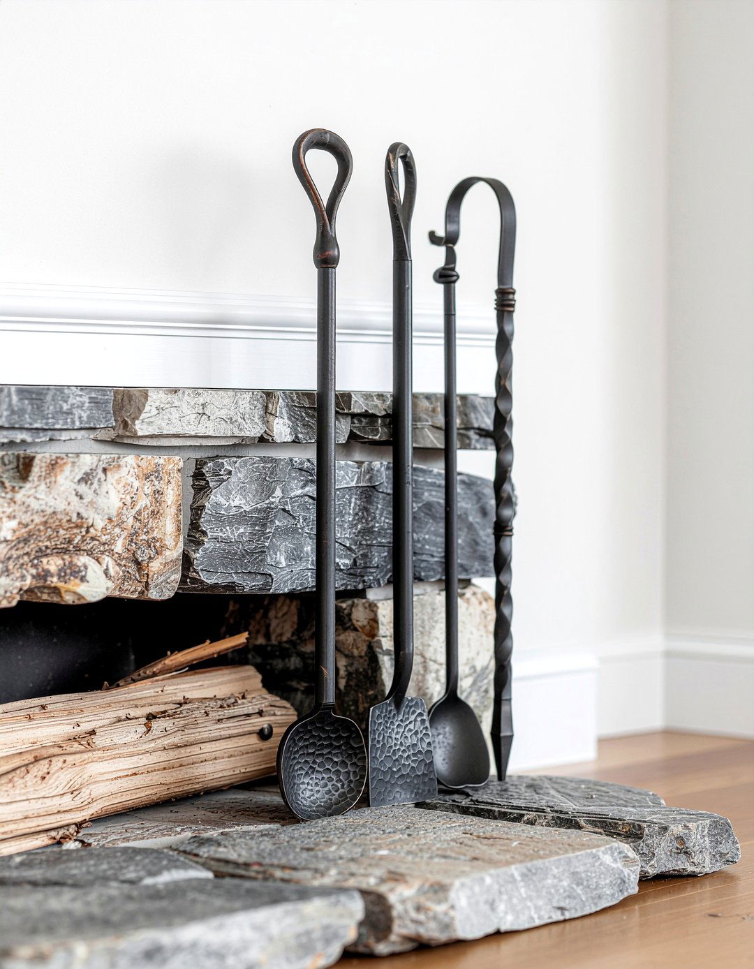 Forged iron fireplace tools - 30 fireplace tool ideas