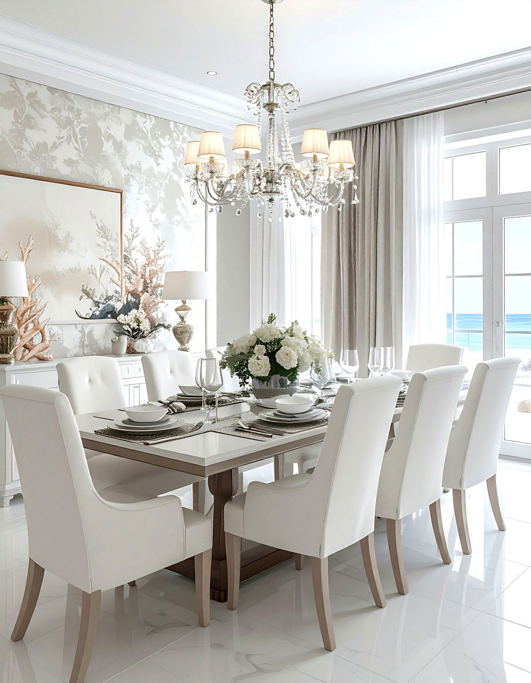 Formal Coastal Dining Room - 30 coastal dining room ideas