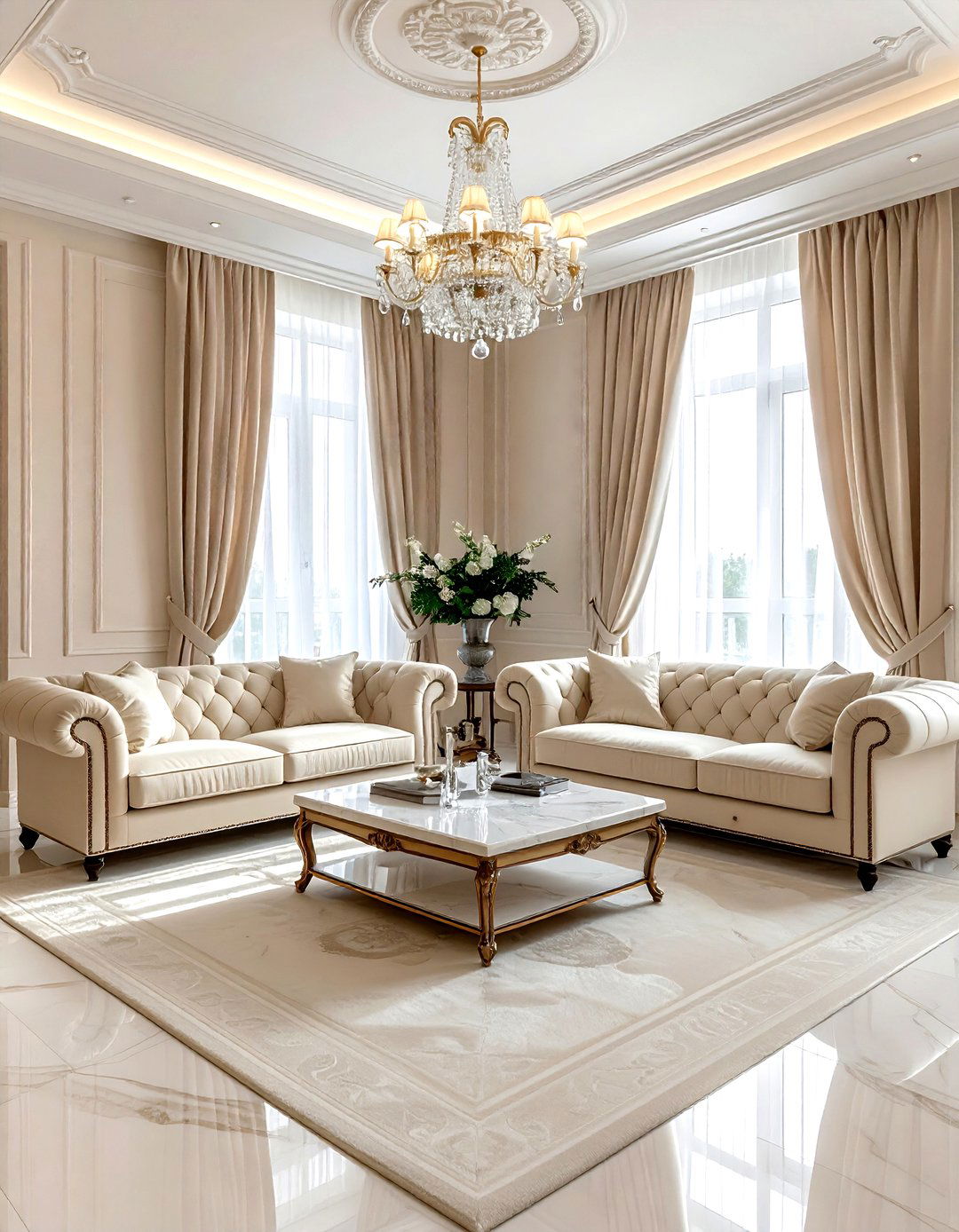 Formal Cream Living Room - 30 cream living room furniture ideas