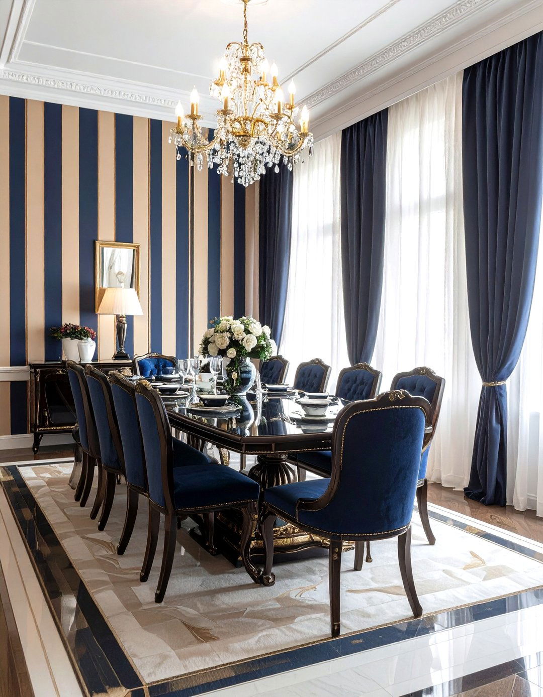 Formal Dining Room Striped Wallpaper - 30 striped wallpaper dining room ideas