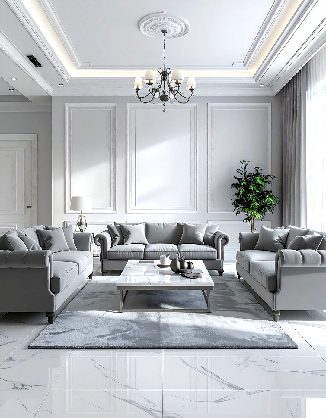 Formal Gray And White - 30 gray and white living room ideas