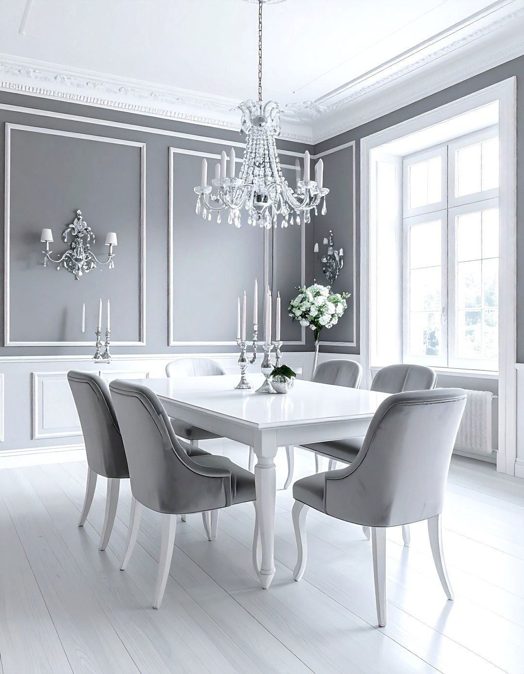 Formal Gray And White Dining Room - 30 gray and white dining room ideas