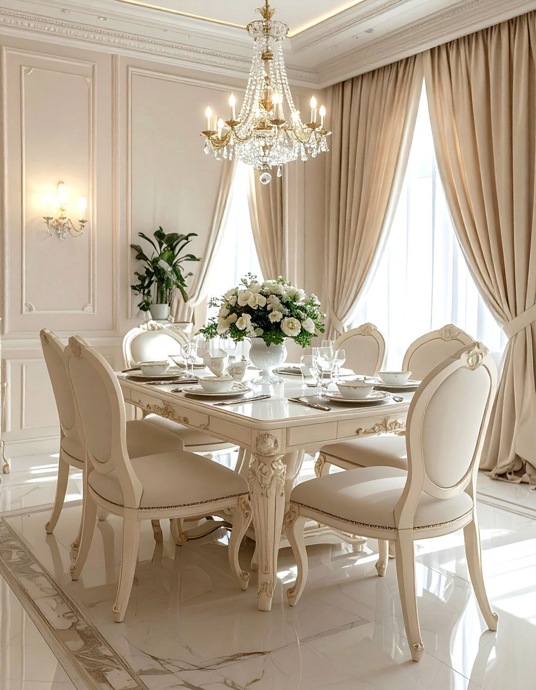Formal Ivory Dining Room - 30 ivory dining room ideas