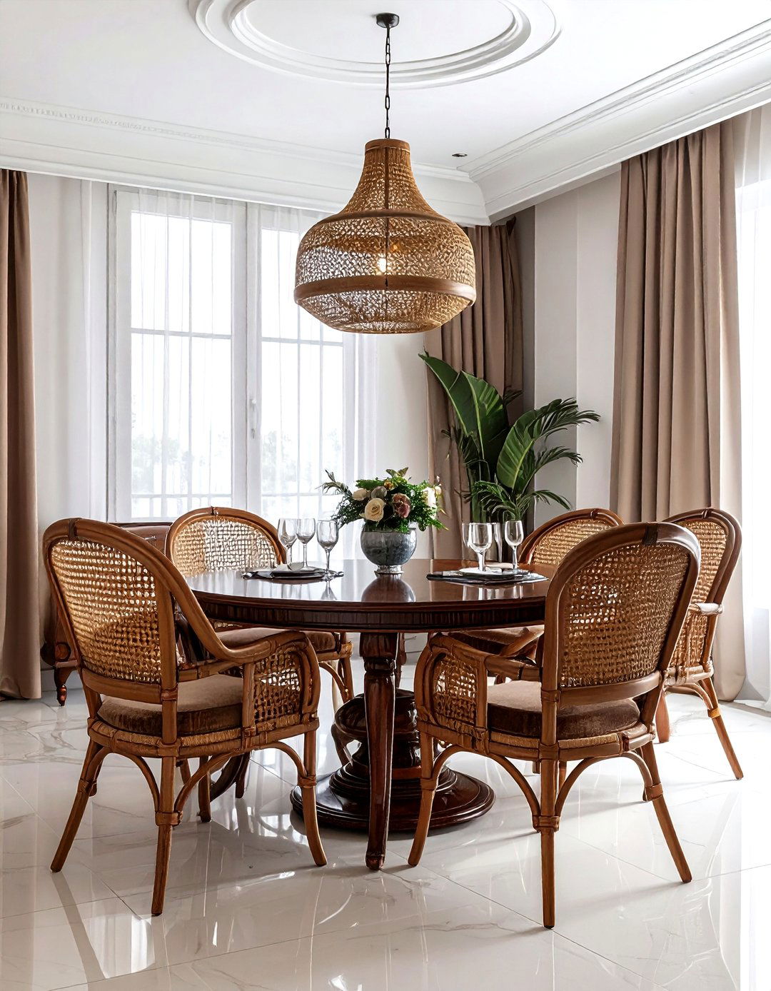 Formal Rattan Dining Room - 30 rattan dining room ideas
