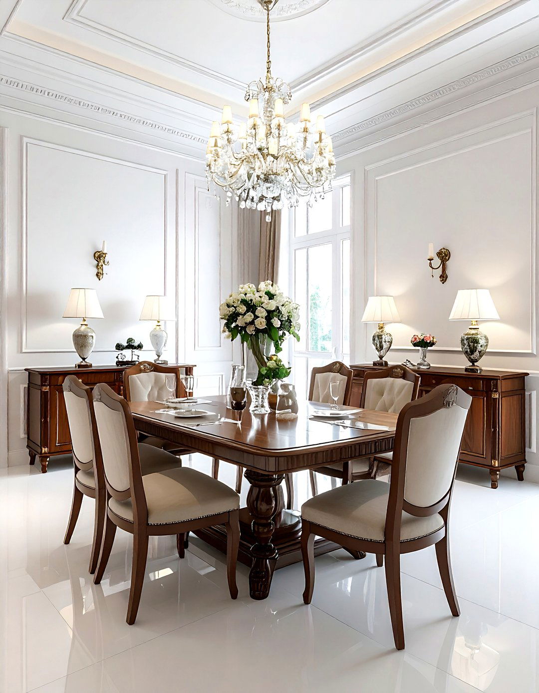 Formal Symmetrical Dining Room - 30 manor dining room ideas