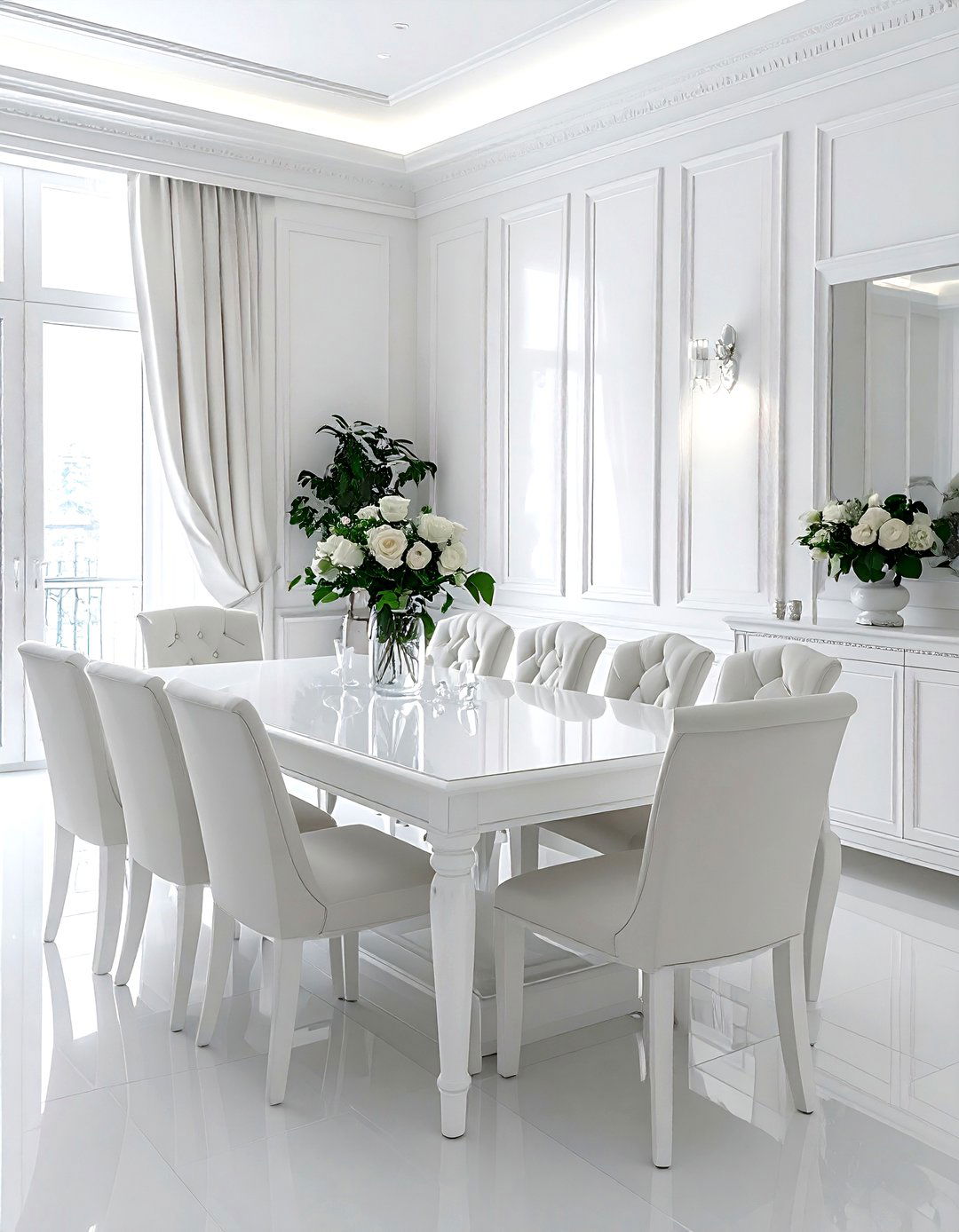 Formal White Dining Room - 30 white dining room design ideas