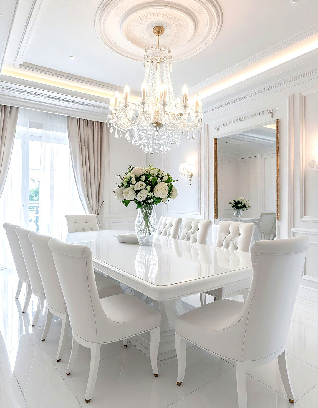 Formal White Dining Room - 30 white dining room ideas
