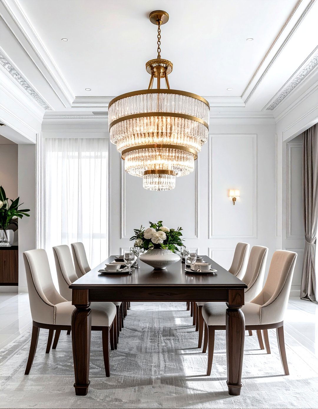 Formal dining room with chandelier - 30 colonial home decor ideas