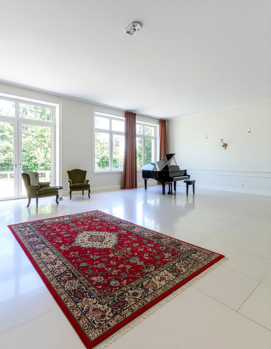 Formal living room with piano - 30 oddly shaped living room ideas