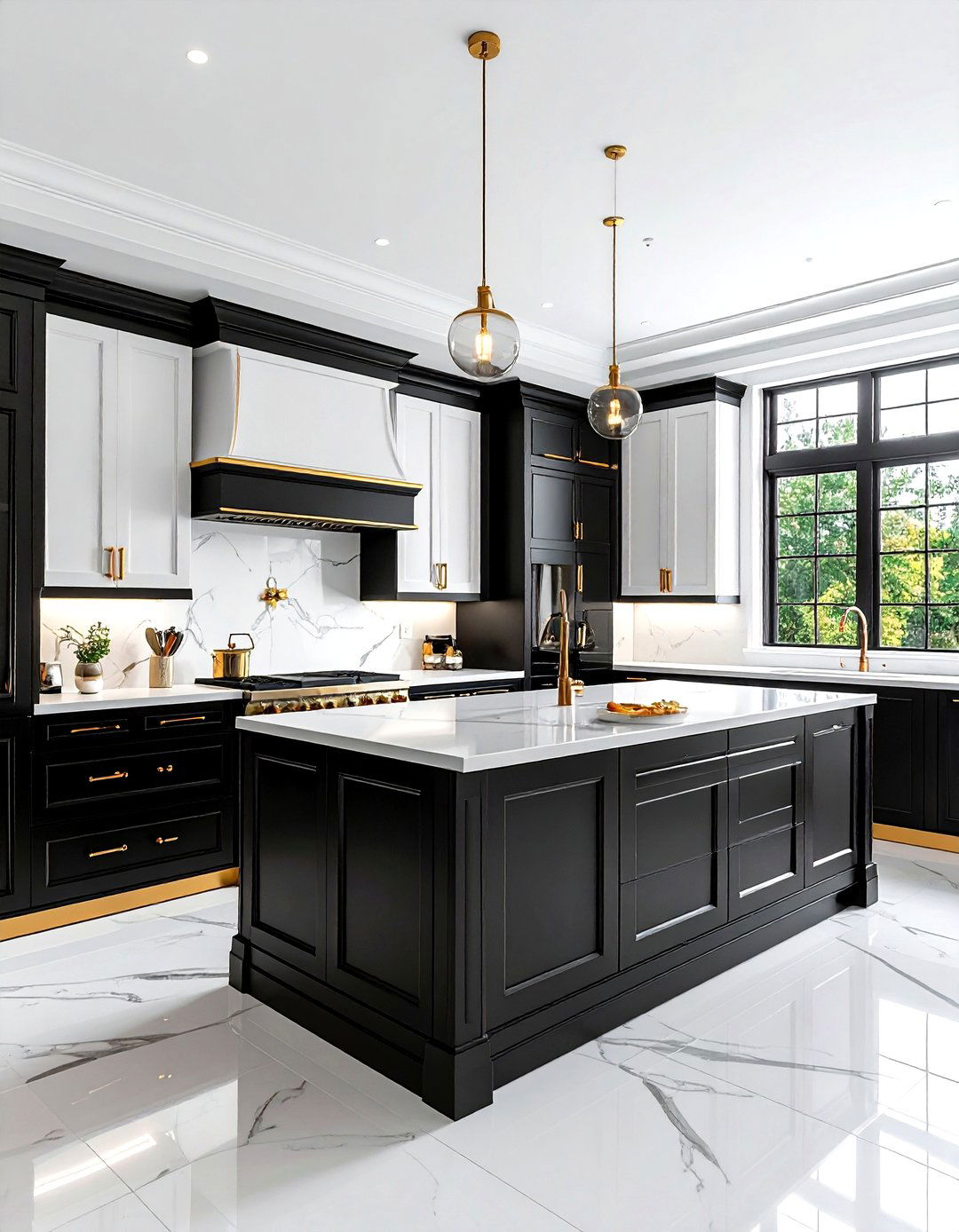 Formal tuxedo kitchen - 30 Hollywood regency kitchen ideas