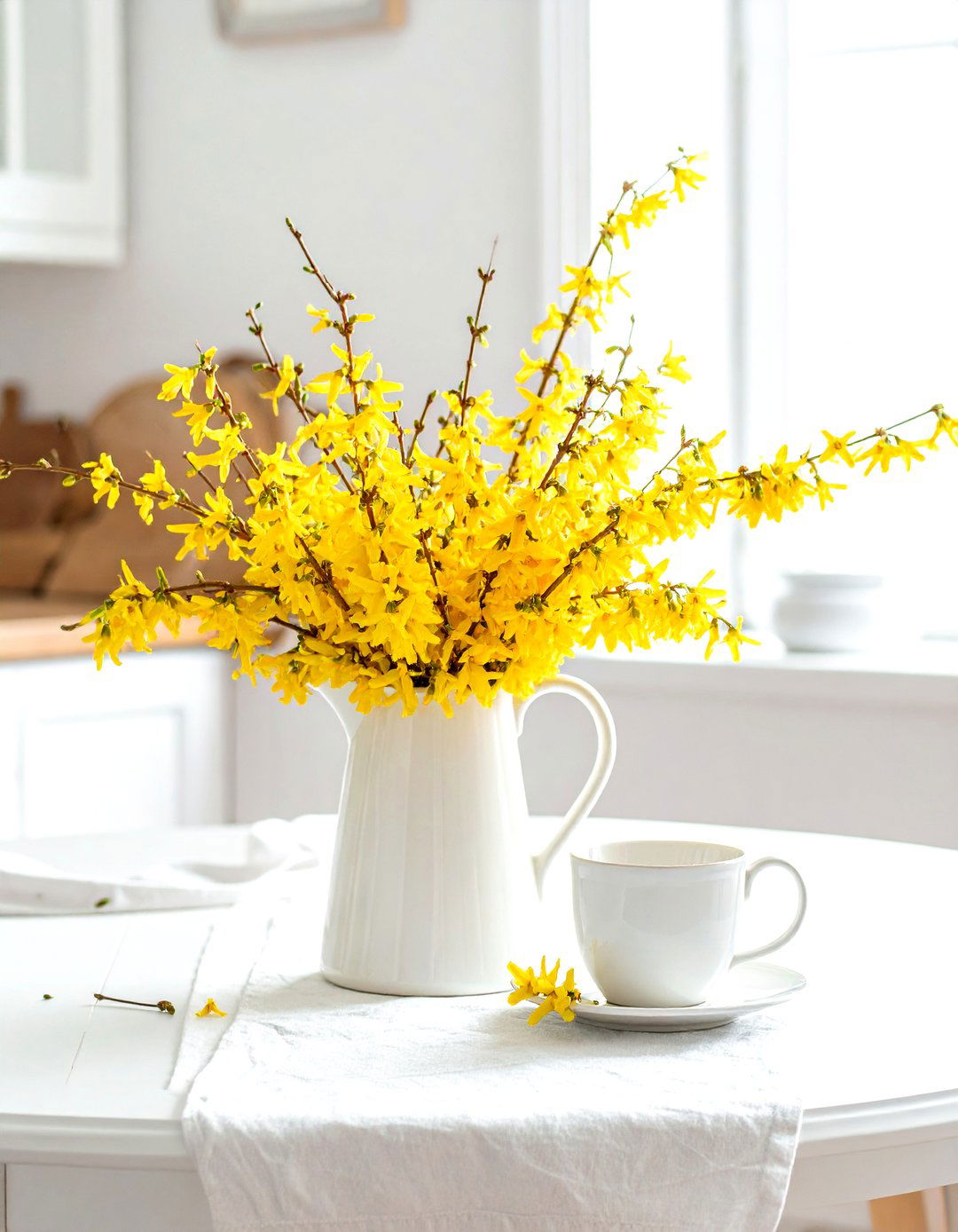 Forsythia Branch Spring Decor - 30 branch decor ideas