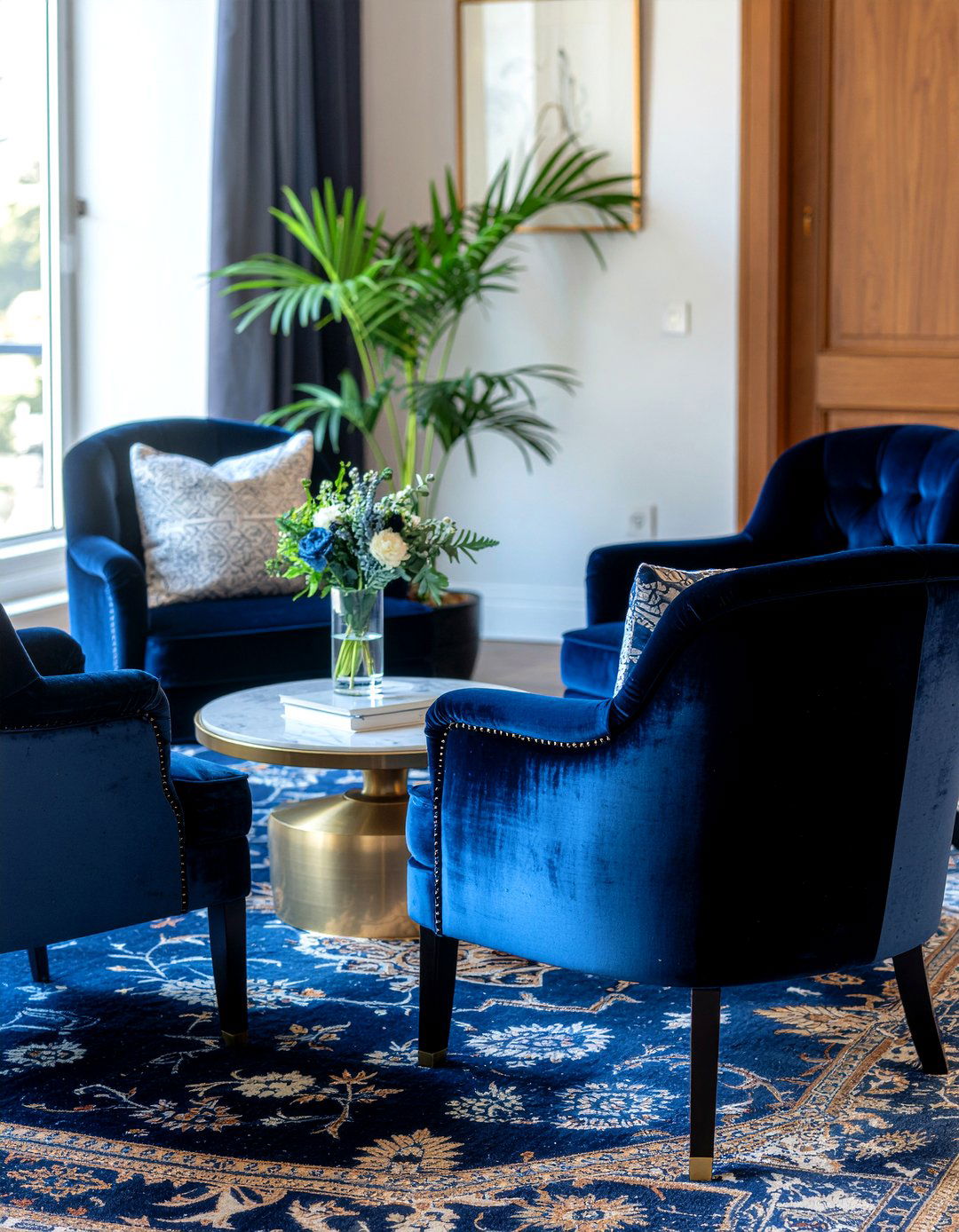 Four Club Chairs Around Coffee Table - 30 living room conversation area ideas