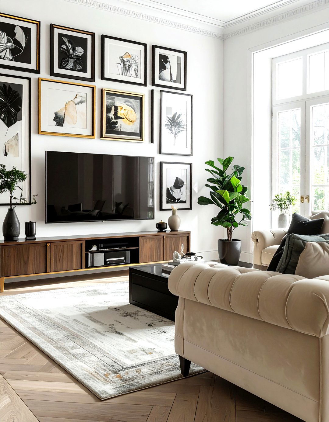 Frame Tv Gallery Wall - 30 living room tv ideas